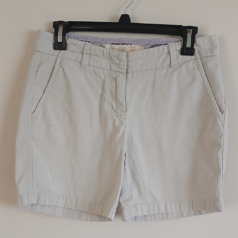 J Crew Classic Twill Chino Gray Women's Shorts Sz 2- flaw